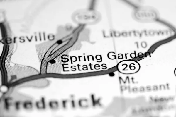 Spring Garden Estates. Maryland. USA on a map — Stock fotografie