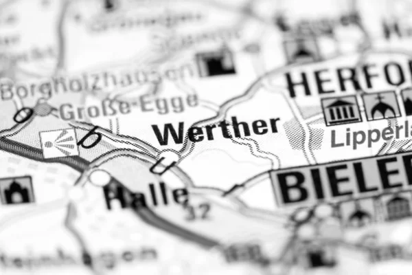 Werther. Germany on a map — Stock Photo, Image