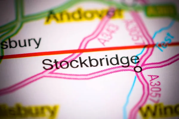 Stockbridge. Reino Unido sobre um mapa — Fotografia de Stock