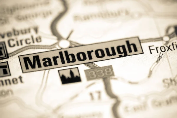 Marlborough. Reino Unido sobre um mapa — Fotografia de Stock