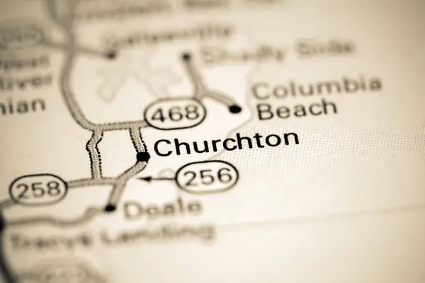 チャーチトンメリーランド州地図上の宇佐 — ストック写真
