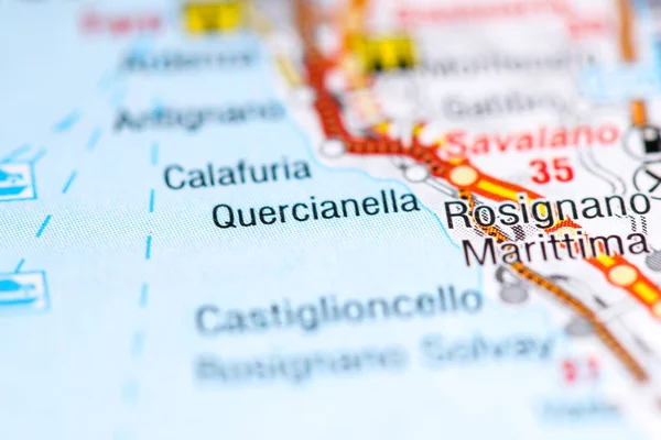 Quercianella. Italy on a map — 스톡 사진