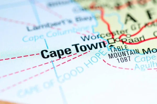 Κέιπ Τάουν, Νότια Αφρική. Αφρική σε χάρτη — Φωτογραφία Αρχείου