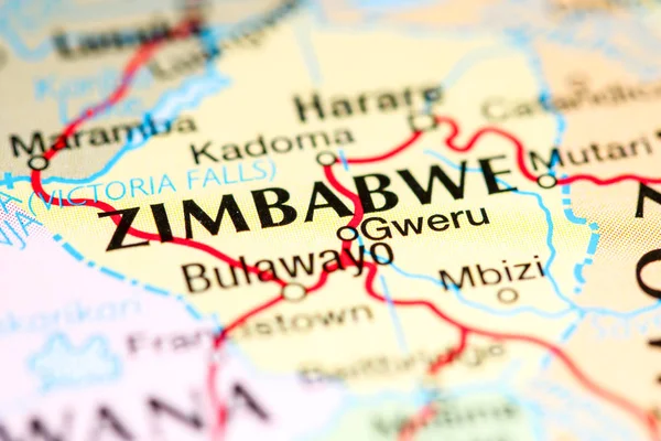 Zimbabwe. Africa su una mappa — Foto Stock
