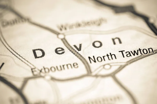 デヴォン地図上のイギリス — ストック写真