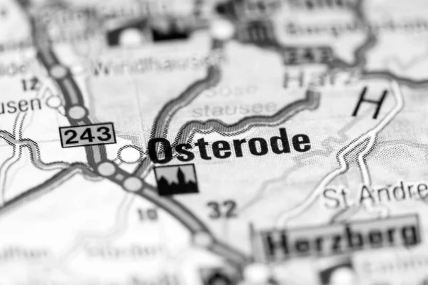 Osterod. Tyskland på en karta — Stockfoto