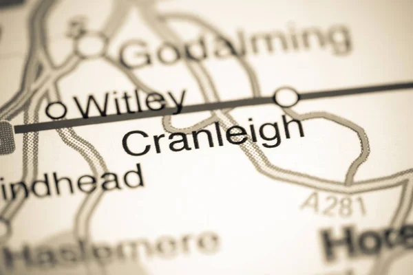 Met Cranleigh. Verenigd Koninkrijk op een kaart — Stockfoto