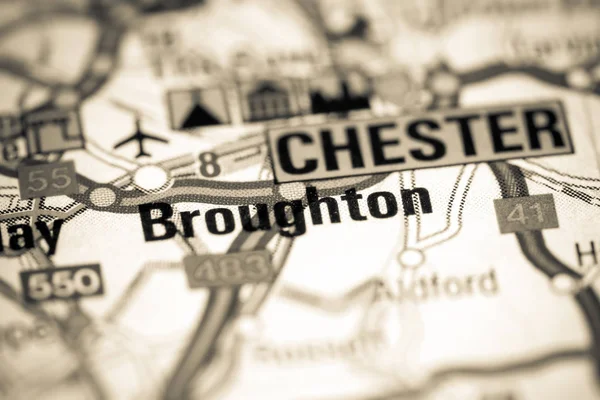 Broughton. United Kingdom on a map — 스톡 사진