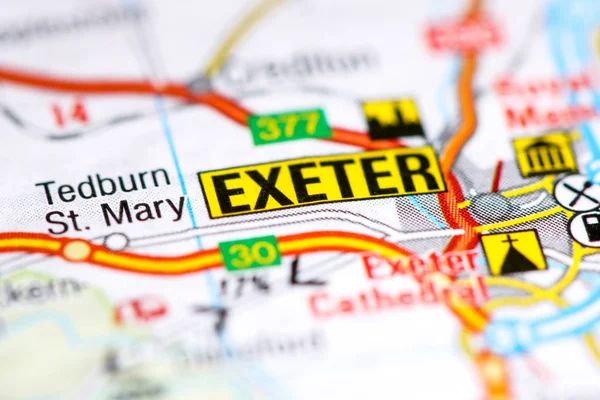 Exeter. United Kingdom on a map — Stock Photo, Image