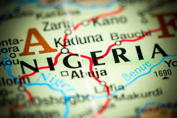 Nigeria. Africa on a map — 스톡 사진