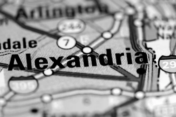 Alexandrië. - Virginia. Usa op een kaart — Stockfoto