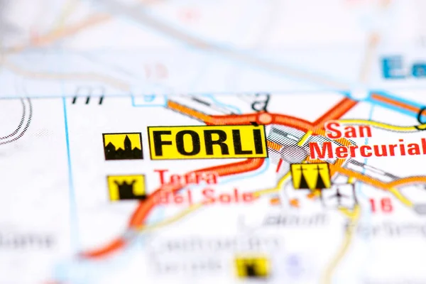 Forli. Italy on a map — Stock Photo, Image