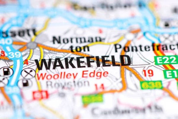 Wakefield. Reino Unido sobre um mapa — Fotografia de Stock