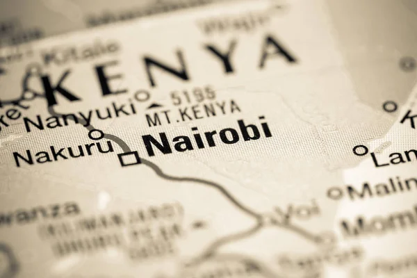 Nairobi. África en un mapa — Foto de Stock