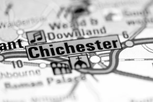Chichester. Reino Unido sobre um mapa — Fotografia de Stock