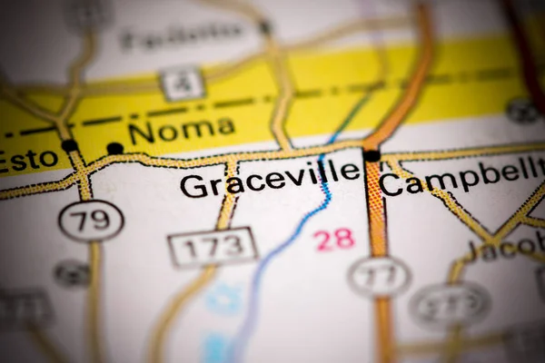 Graceville. Florida. EUA sobre um mapa — Fotografia de Stock