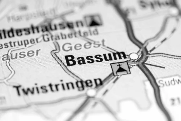 Bassum 。 地图上的德国 — 图库照片