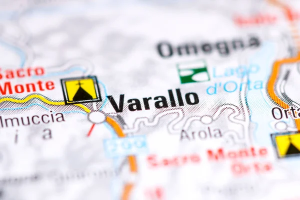 Varallo. Italie sur une carte — Photo