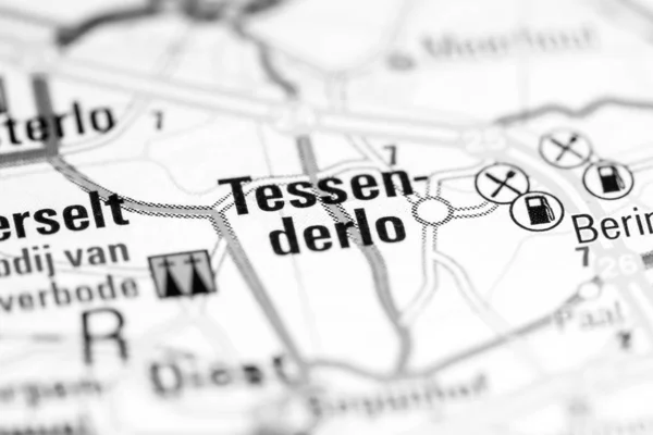 Tessenderlo. Bélgica sobre um mapa — Fotografia de Stock