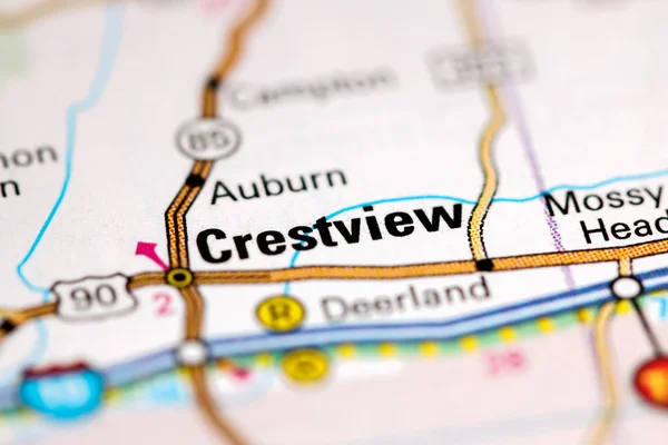 Crestview. Florida. Usa op een kaart — Stockfoto