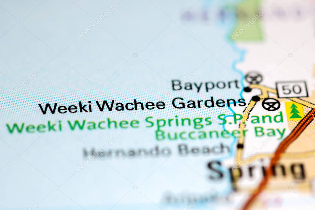 Weeki Wachee Gardens. Florida. USA on a map