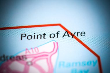 Point of Ayre. United Kingdom on a map clipart