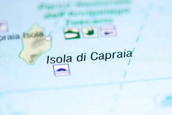 Isola di Capraia. Italy on a map — 스톡 사진