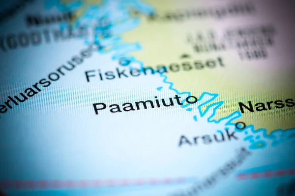 Paamiut. Greenland on a map — Stock Photo, Image