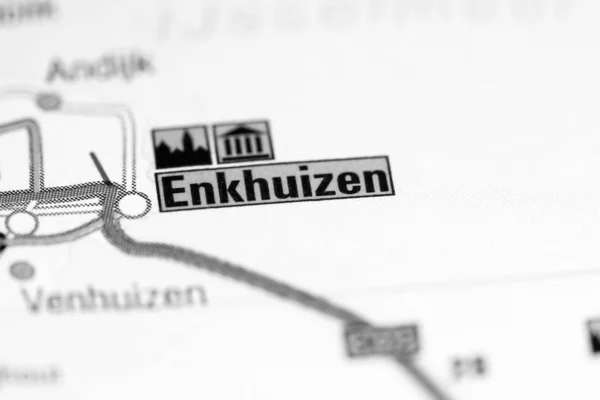 Enkhuizen vagyok. Hollandia térképen — Stock Fotó