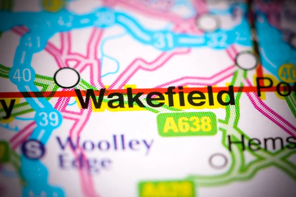 Wakefield. Reino Unido sobre um mapa — Fotografia de Stock