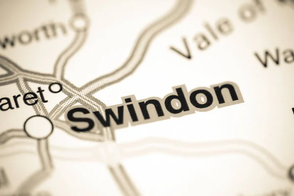 Swindon vagyok. Egyesült Királyság térképen — Stock Fotó