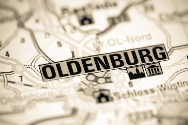 Ольденбург. Германия на карте — стоковое фото