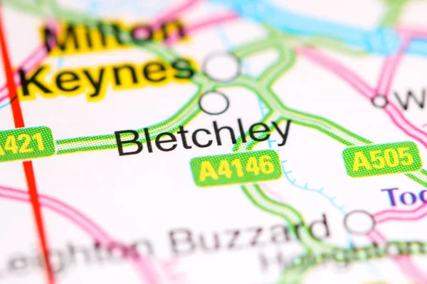 ブレッチリー地図上のイギリス — ストック写真