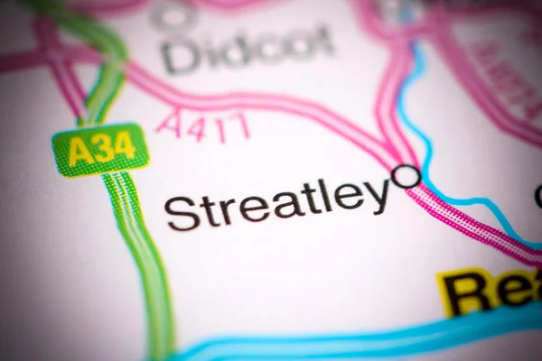 ストレイトリー地図上のイギリス — ストック写真