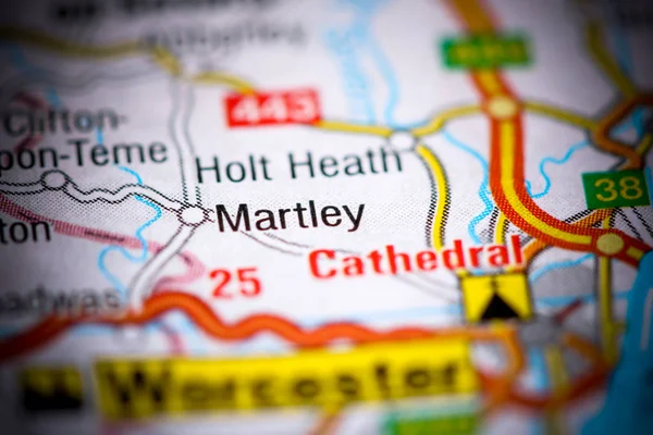 Martley. United Kingdom on a map — ストック写真