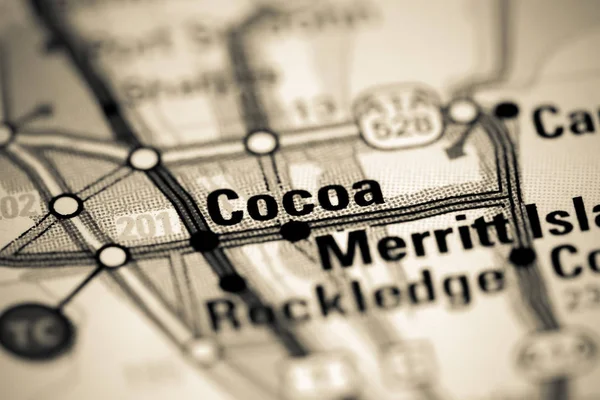 Cacao. Florida. EEUU en un mapa — Foto de Stock