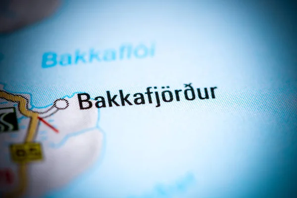 Μπακαφτζόρντουρ. Ισλανδία σε χάρτη — Φωτογραφία Αρχείου