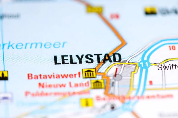 Lelystad. Países Bajos en un mapa —  Fotos de Stock