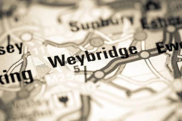Weybridge. United Kingdom on a map — 스톡 사진