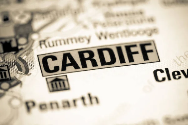 Cardiff. United Kingdom on a map — 스톡 사진