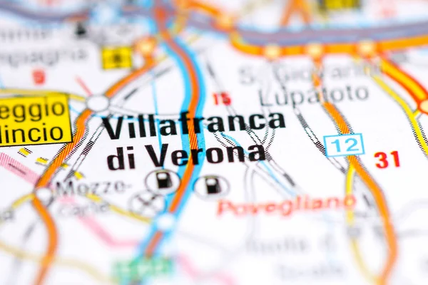 Βιλαφράνκα ντι Βερόνα. Η Ιταλία στο χάρτη — Φωτογραφία Αρχείου