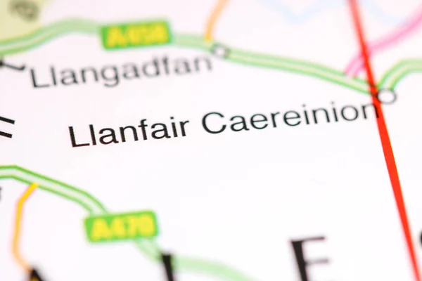 Llanfair Caereinion 。地図上のイギリス — ストック写真