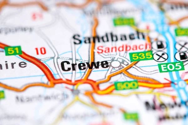 Crewe. Regno Unito su una mappa — Foto Stock