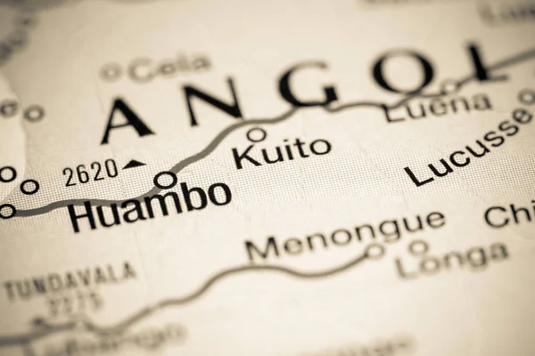 Kuito, Angola. África en un mapa — Foto de Stock