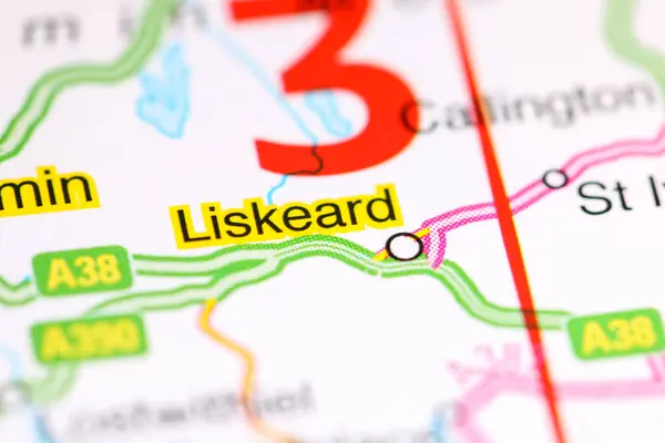 Liskeard. Reino Unido sobre um mapa — Fotografia de Stock