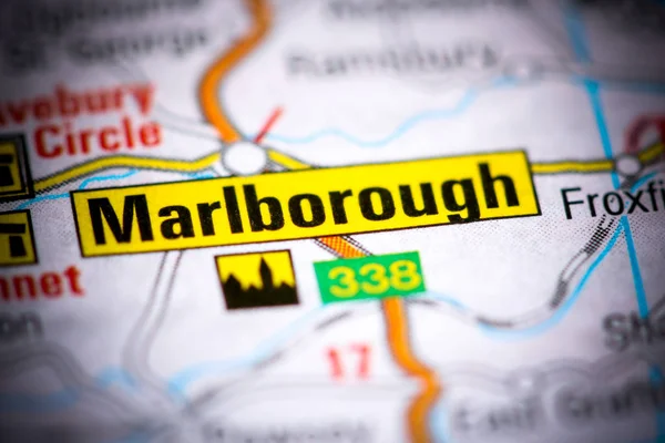 Marlborough. Reino Unido sobre um mapa — Fotografia de Stock