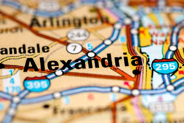 Alexandrië. - Virginia. Usa op een kaart — Stockfoto