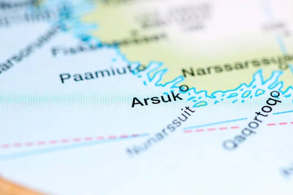 Arsuk. Groenlandia en un mapa — Foto de Stock