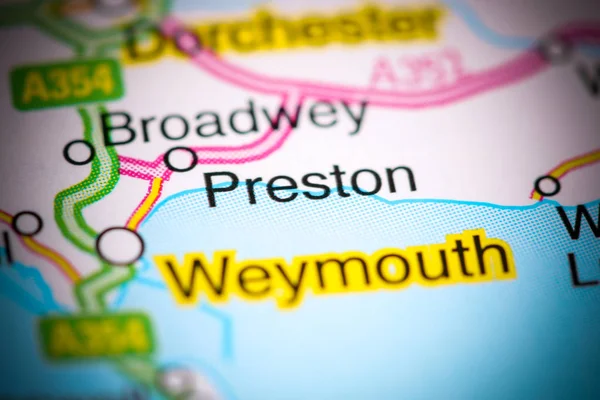 Preston. United Kingdom on a map — 스톡 사진