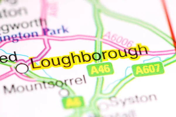 Loughborough. Reino Unido sobre um mapa — Fotografia de Stock